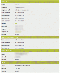 si ドメイン whois ok 画面